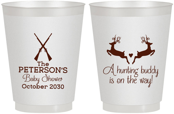 Personalized Baby Shower 16 oz Frosted Cups - Hunting Buddy | 90125