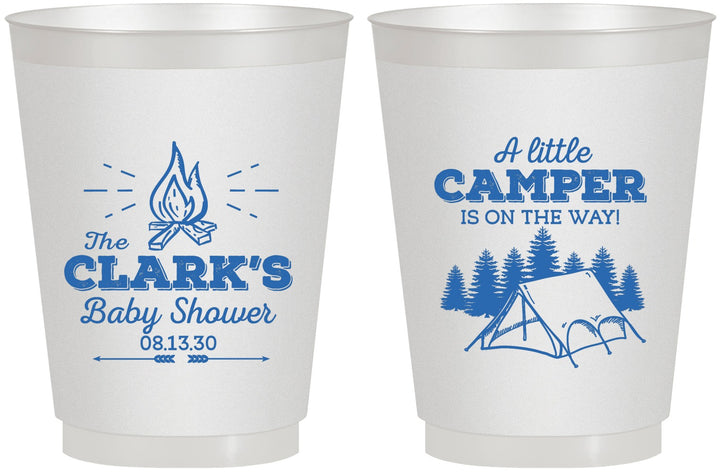 Personalized Baby Shower 16 oz Frosted Cups - Little Camper | 90129