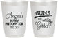 Personalized Baby Shower 16 oz Frosted Cups - Guns Or Glitter | 90130