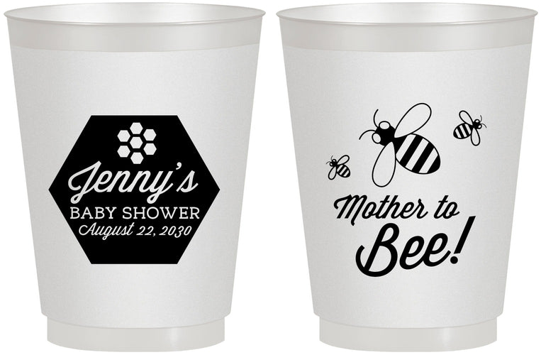 Personalized Baby Shower 16 oz Frosted Cups - Mother To Bee | 90153