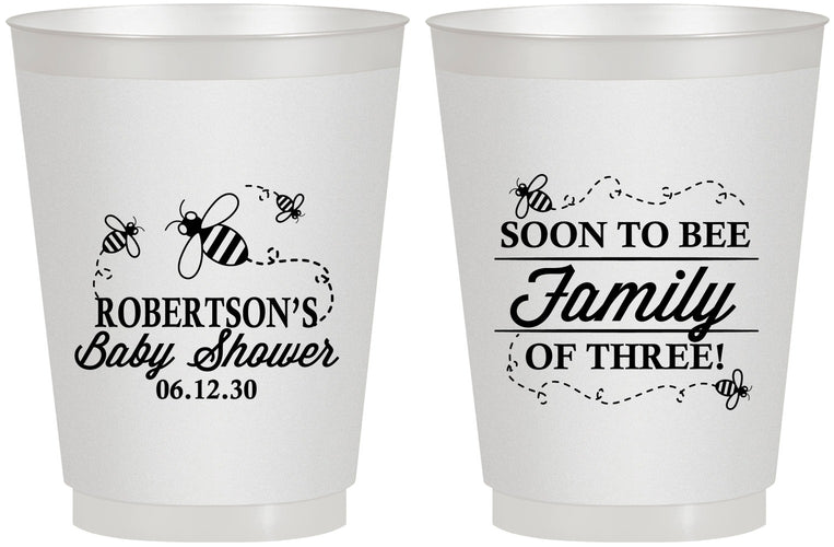 Personalized Baby Shower 16 oz Frosted Cups - Bee Family | 90155