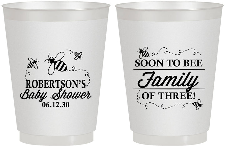 Personalized Baby Shower 16 oz Frosted Cups - Bee Family | 90155