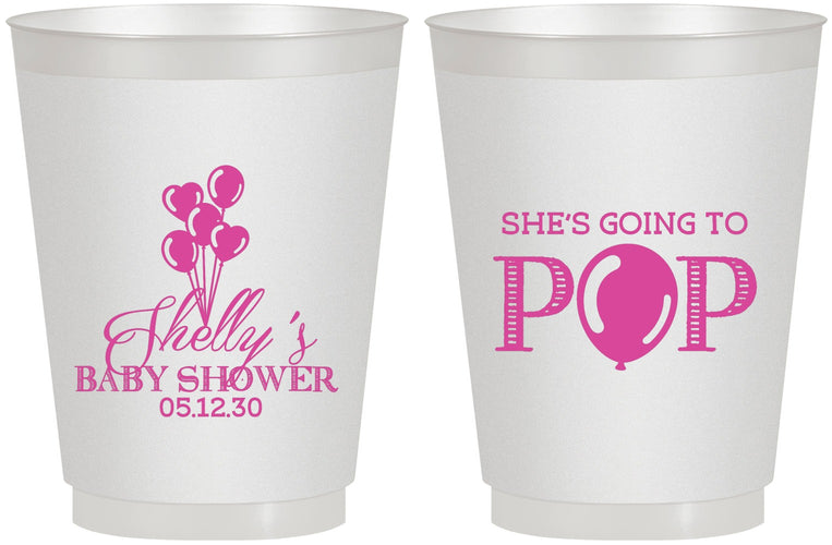 Personalized Baby Shower 16 oz Frosted Cups - Shes Going To Pop | 90157