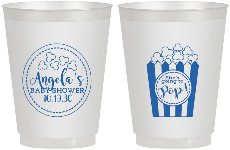 Personalized Baby Shower 16 oz Frosted Cups - Shes Going To Pop | 90159