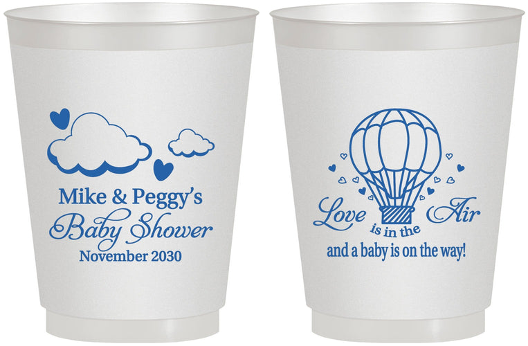 Personalized Baby Shower 16 oz Frosted Cups - Love Is In The Air | 90163