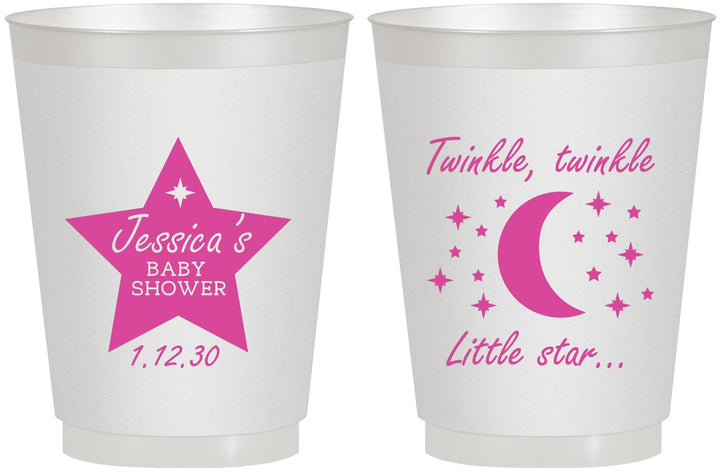 Personalized Baby Shower 16 oz Frosted Cups - Twinkle Twinkle Little Star | 90168