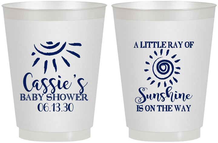 Personalized Baby Shower 16 oz Frosted Cups - Sunshine | 90179