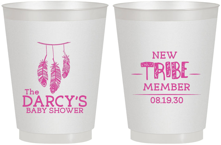 Personalized Baby Shower 16 oz Frosted Cups - Tribe Member | 90183