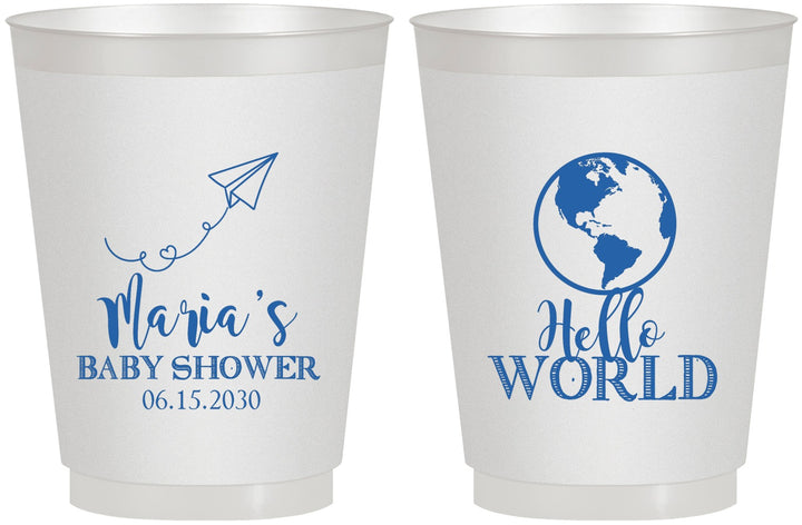 Personalized Baby Shower 16 oz Frosted Cups - Hello World | 90185