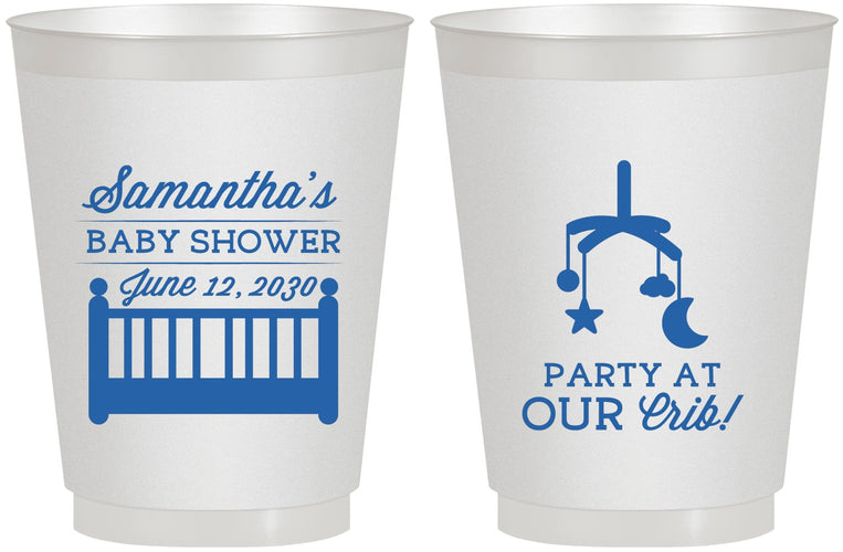 Personalized Baby Shower 16 oz Frosted Cups - Party At Our Crib | 90187