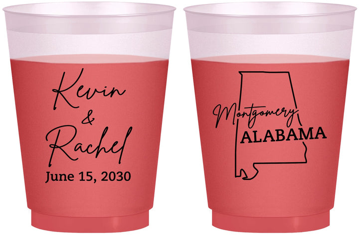 Custom Wedding 16 oz Color Changing Frosted Cups - Alabama | 100