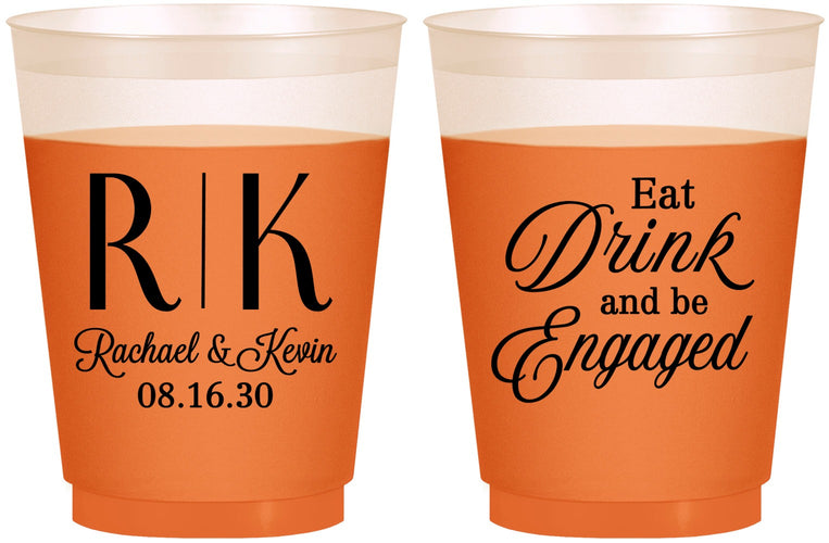 Custom Engagement 16 oz Color Changing Frosted Cups - Eat Drink Be Engaged | 10000