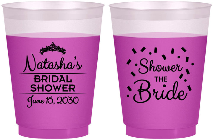 Custom Bridal Shower 16 oz Color Changing Frosted Cups - Shower The Bride | 100001