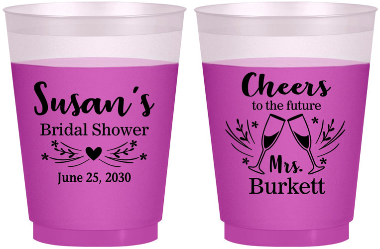 Custom Bridal Shower 16 oz Color Changing Frosted Cups - Future Mrs | 100005