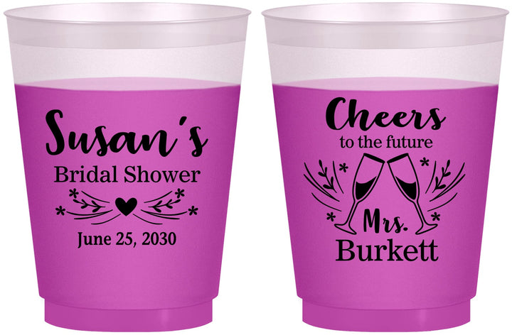 Custom Bridal Shower 16 oz Color Changing Frosted Cups - Future Mrs | 100005