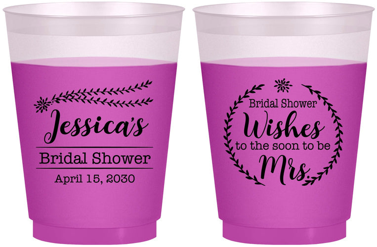 Custom Bridal Shower 16 oz Color Changing Frosted Cups - Soon To Be Mrs | 100009