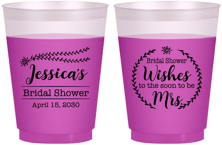 Custom Bridal Shower 16 oz Color Changing Frosted Cups - Soon To Be Mrs | 100009