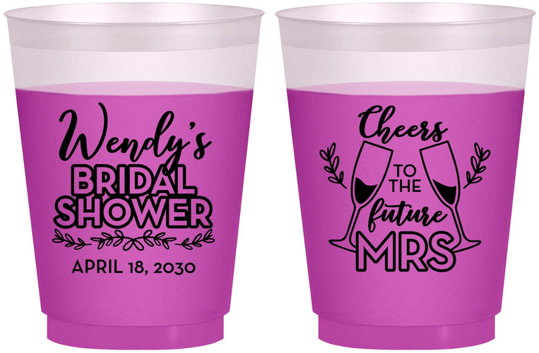 Custom Bridal Shower 16 oz Color Changing Frosted Cups - Future Mrs | 100011