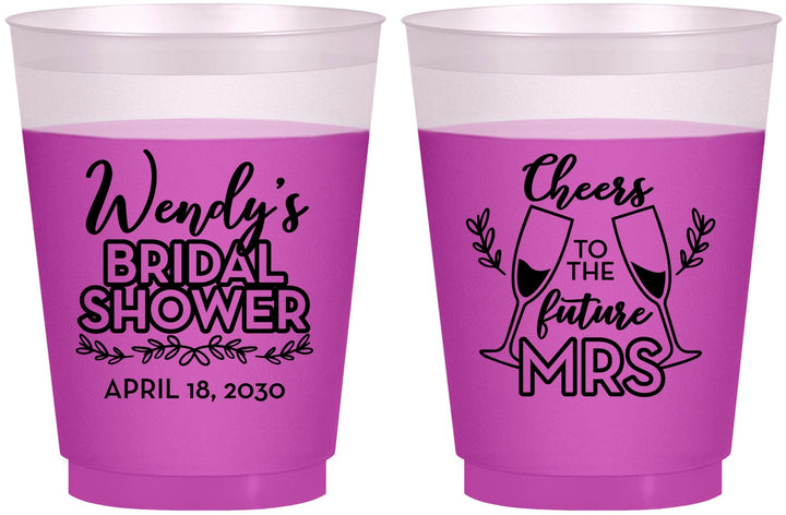 Custom Bridal Shower 16 oz Color Changing Frosted Cups - Future Mrs | 100011