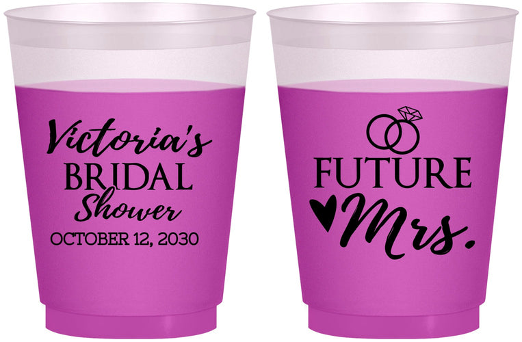 Custom Bridal Shower 16 oz Color Changing Frosted Cups - Future Mrs | 100012