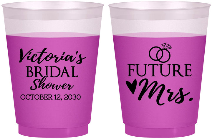 Custom Bridal Shower 16 oz Color Changing Frosted Cups - Future Mrs | 100012