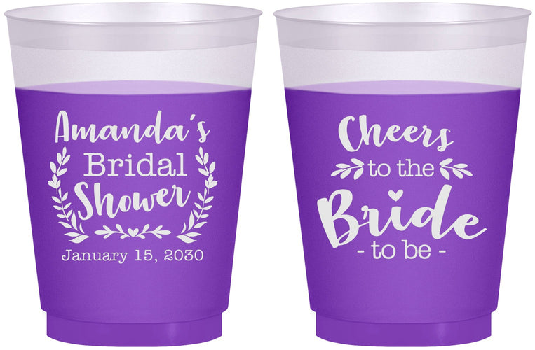 Custom Bridal Shower 16 oz Color Changing Frosted Cups - Cheers To The Bride | 100014