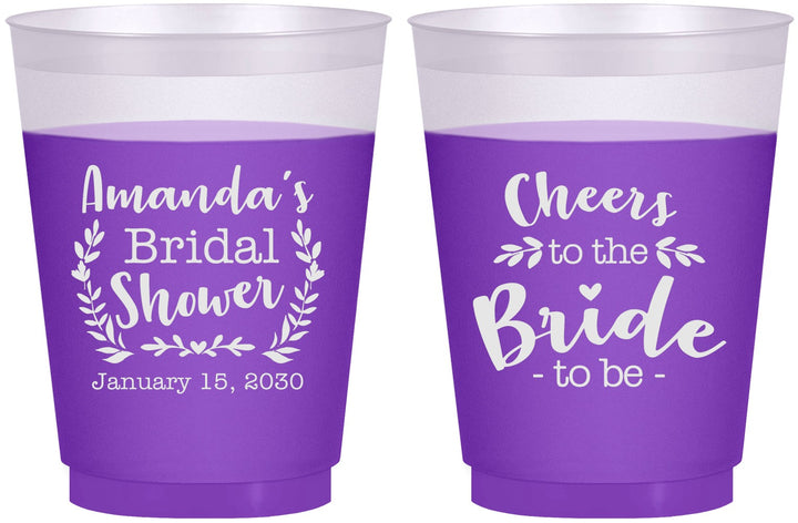 Custom Bridal Shower 16 oz Color Changing Frosted Cups - Cheers To The Bride | 100014