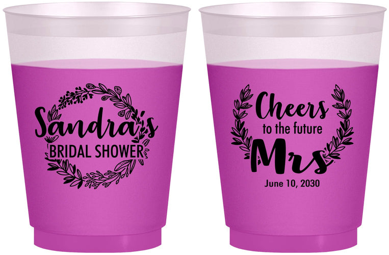 Custom Bridal Shower 16 oz Color Changing Frosted Cups - Future Mrs | 100015
