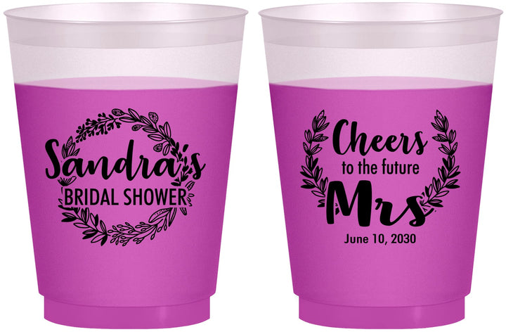 Custom Bridal Shower 16 oz Color Changing Frosted Cups - Future Mrs | 100015