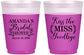 Custom Bridal Shower 16 oz Color Changing Frosted Cups - Kiss The Miss Goodbye | 100017