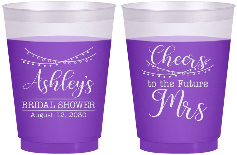 Custom Bridal Shower 16 oz Color Changing Frosted Cups - Future Mrs | 100018
