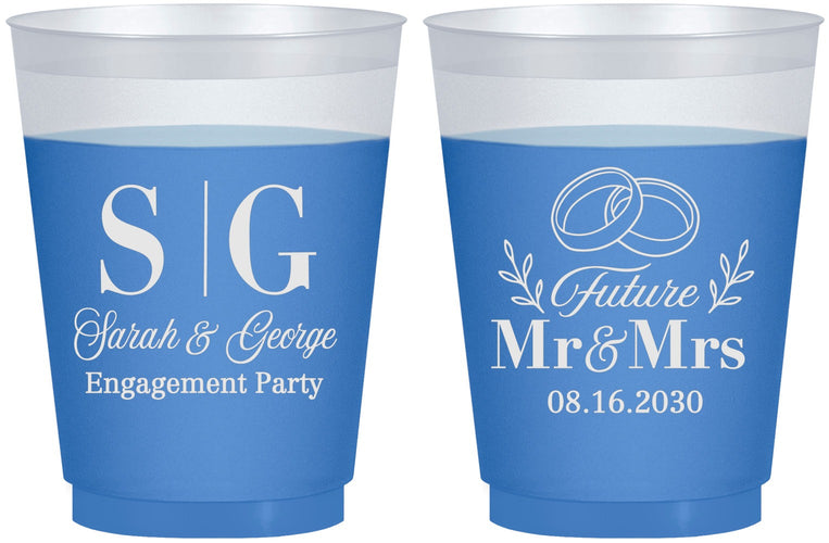 Custom Engagement 16 oz Color Changing Frosted Cups - Future Mr And Mrs | 10002