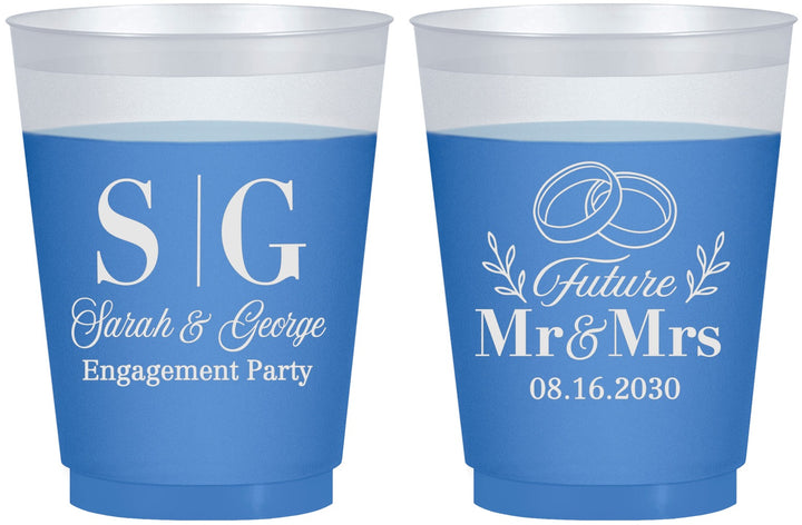 Custom Engagement 16 oz Color Changing Frosted Cups - Future Mr And Mrs | 10002
