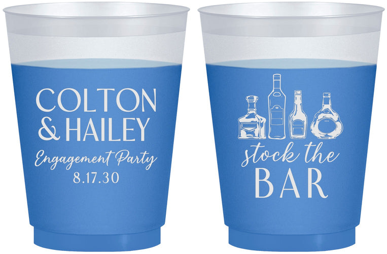 Custom Engagement 16 oz Color Changing Frosted Cups - Stock The Bar | 10005