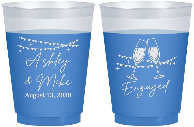 Custom Engagement 16 oz Color Changing Frosted Cups - Engaged | 10007