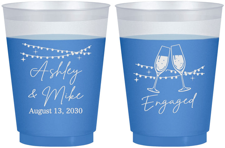 Custom Engagement 16 oz Color Changing Frosted Cups - Engaged | 10007
