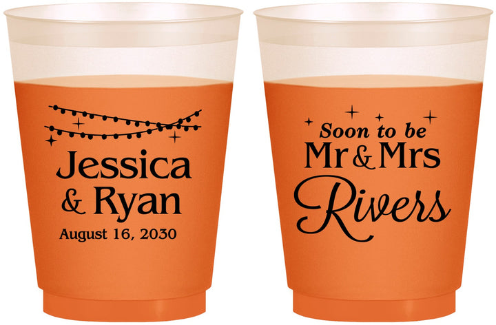 Custom Engagement 16 oz Color Changing Frosted Cups - Soon To Be Mr And Mrs | 10008