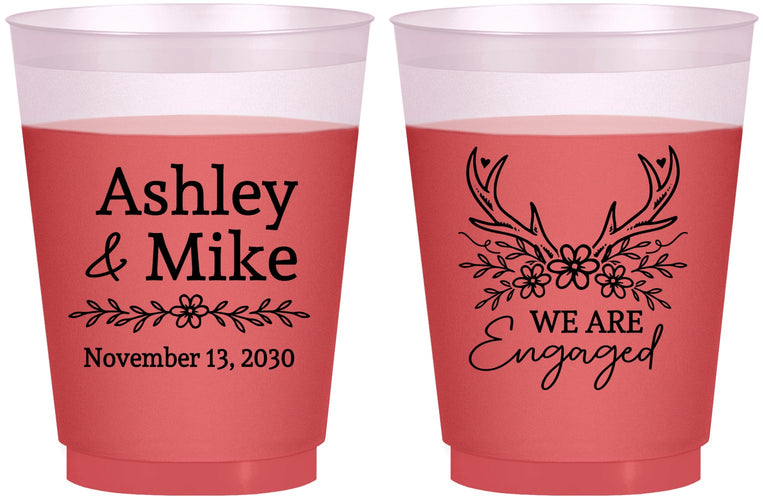 Custom Engagement 16 oz Color Changing Frosted Cups - We Are Engaged | 10009