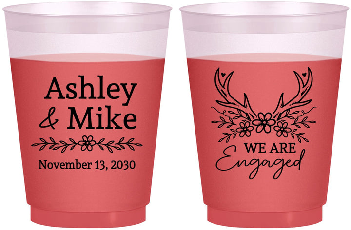 Custom Engagement 16 oz Color Changing Frosted Cups - We Are Engaged | 10009