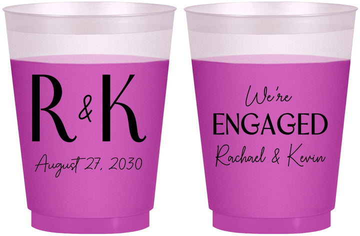 Custom Engagement 16 oz Color Changing Frosted Cups - We Are Engaged | 10011