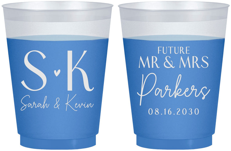 Custom Engagement 16 oz Color Changing Frosted Cups - Future Mr And Mrs | 10012
