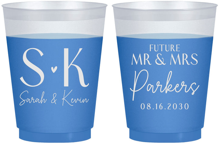 Custom Engagement 16 oz Color Changing Frosted Cups - Future Mr And Mrs | 10012