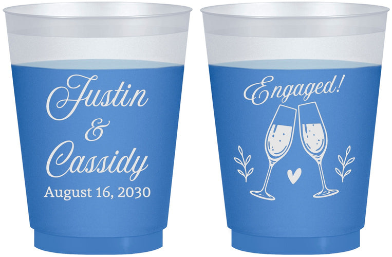 Custom Engagement 16 oz Color Changing Frosted Cups - Engaged | 10013