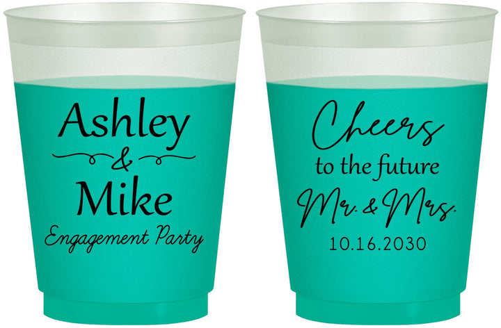 Custom Engagement 16 oz Color Changing Frosted Cups - Future Mr And Mrs | 10014