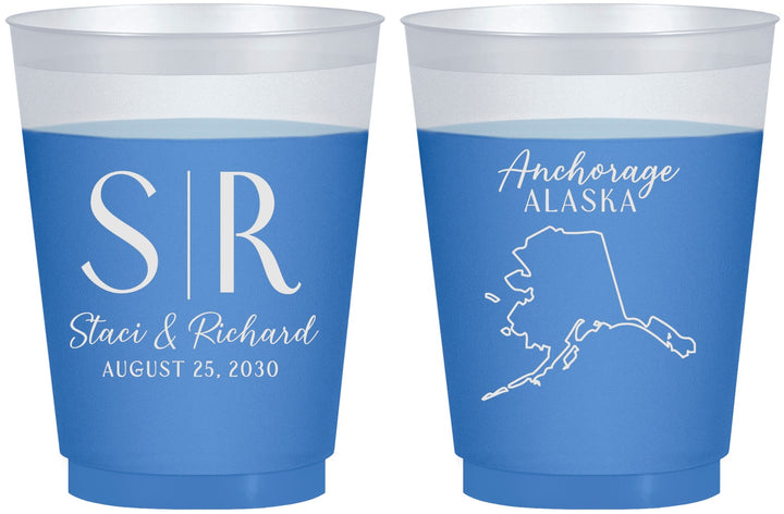 Custom Wedding 16 oz Color Changing Frosted Cups - Alaska | 101