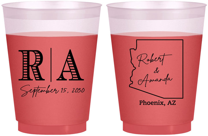 Custom Wedding 16 oz Color Changing Frosted Cups - Arizona | 102