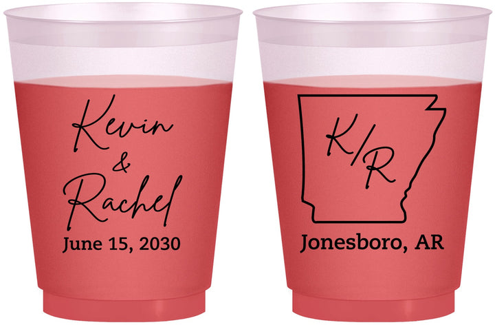 Custom Wedding 16 oz Color Changing Frosted Cups - Arkansas | 103