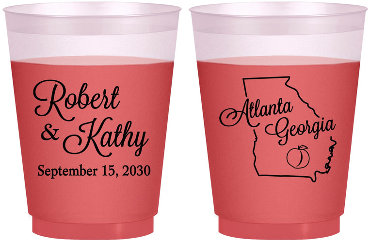Custom Wedding 16 oz Color Changing Frosted Cups - Georgia | 109