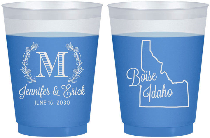 Custom Wedding 16 oz Color Changing Frosted Cups - Idaho | 111