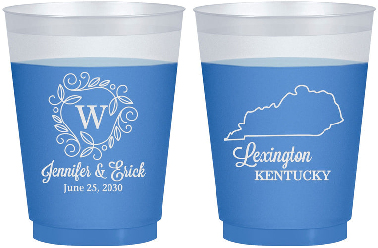 Custom Wedding 16 oz Color Changing Frosted Cups - Kentucky | 116